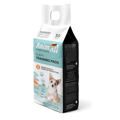 Пелюшки AnimAll Puppy Training Pads для собак і цуценят, 60 х 60 см, 50 штук Київ - фото 1
