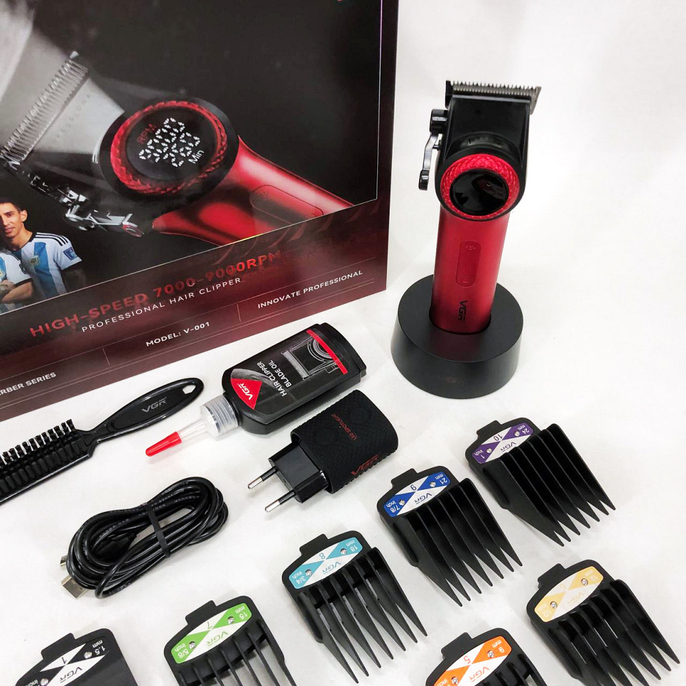 Машинка для стрижки волосся домашня VGR V-001 RED, Професійна акумуляторна машинка для стрижки VX-31 Івано-Франківськ - фото 1