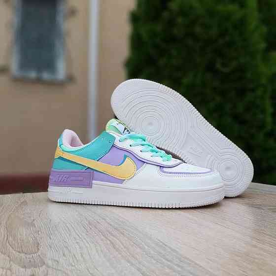 Кроссовки Nike Force Белые Женские Кожаные Форсы Разноцветные Найк Shadow (размеры: 36,37,38,39,40,41) - 2 Днепр