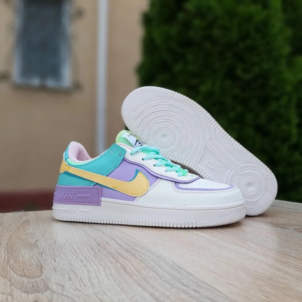 Кроссовки Nike Force Белые Женские Кожаные Форсы Разноцветные Найк Shadow (размеры: 36,37,38,39,40,41) - 2 Днепр - изображение 6