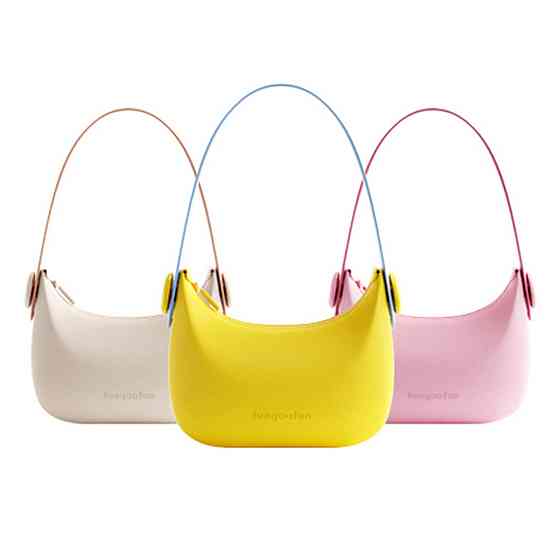 Сумочка силиконовая клатч женский на ремешке с ручками водонепроницаемая сумка Fungoofun на молнии, желтая Каменец-Подольский