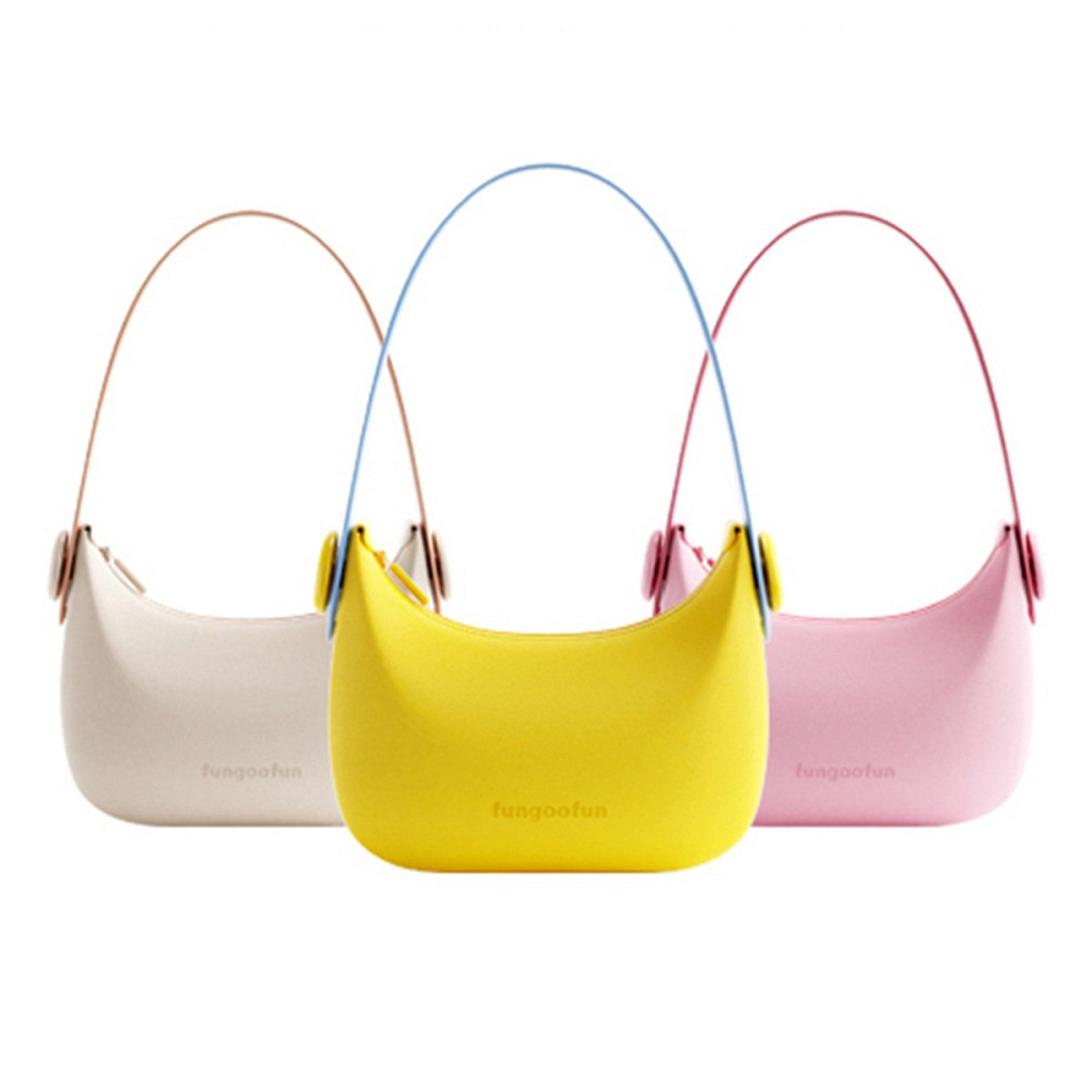 Сумочка силіконова клатч жіночий на ремінці з ручками водонепроникна сумка Fungoofun на блискавці, жовта Кам'янець-Подільський - фото 3