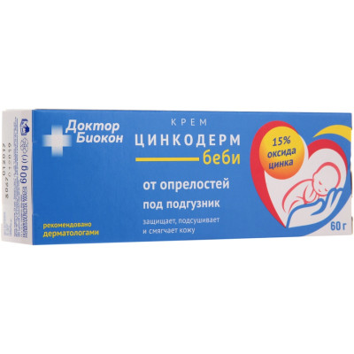 Детский крем Біокон Врач Цинкодерм беби против опрелостей 60 г (4820160036161) Винница - изображение 3