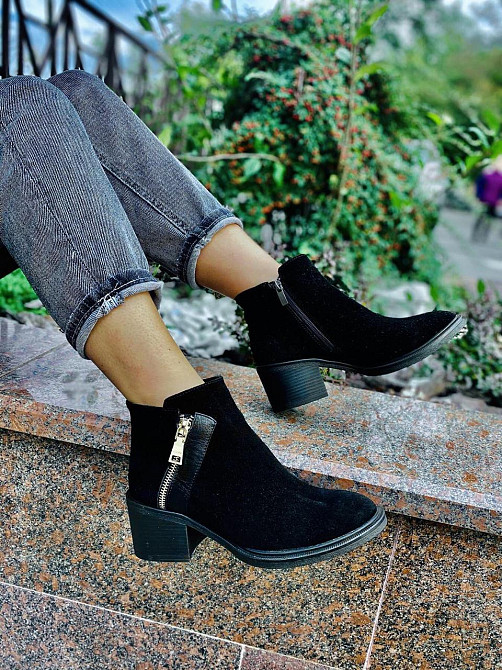 Injers Черевики жіночі INJERS чорні натуральна замша высота каблука 6см размер 36р.37р.38р. (11 Коломия - фото 5