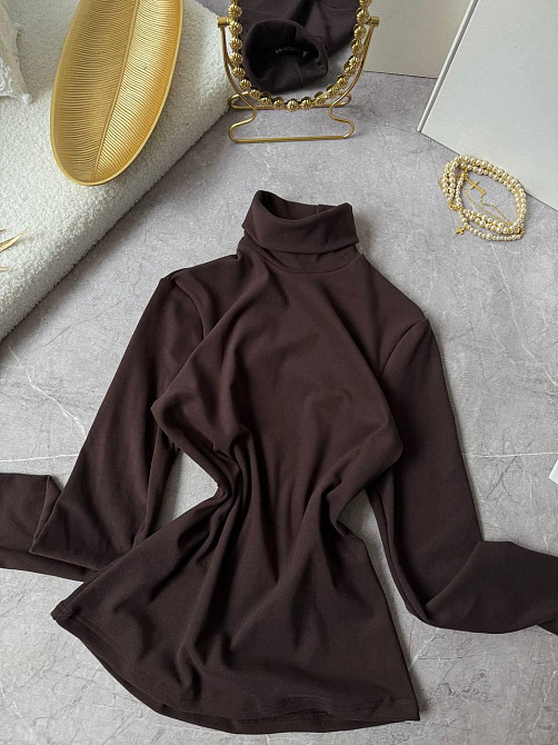 Жіночий теплий базовий гольф ангора на флісі.Шоколад, 42/46 Одеса - фото 1