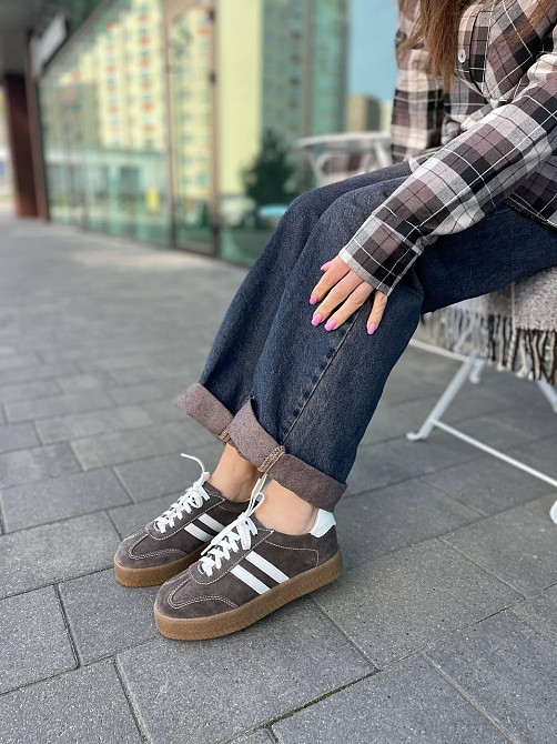 Tamei Кеды женские Tamei св.шоколад замша натуральная размер 36-41 (2710-10-32) (5804) Коломия - фото 2