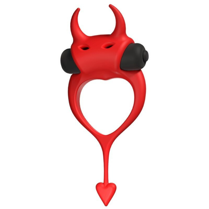 Ерекційне кільце як диявол Adrien Lastic Devol Cock Ring з вібрацією, червоне Sex Aura Київ - фото 1
