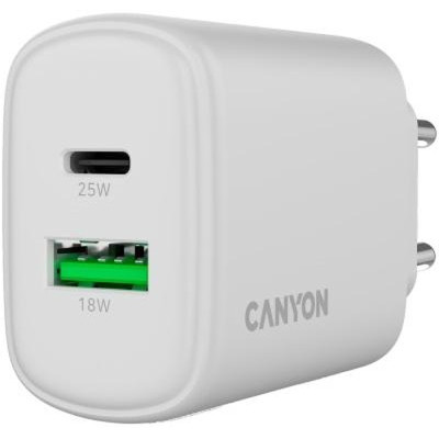 Зарядное устройство Canyon OnCharge 250 25W 1xPD 1xQC EU White (CNE-CHA250-21) Винница - изображение 5