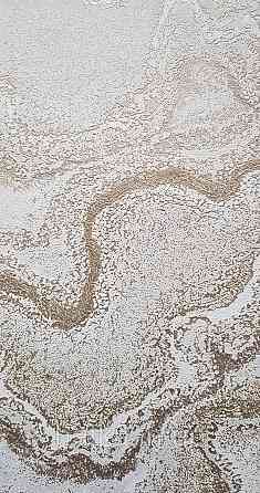 Шпалери вінілові на флізеліні AS creation Della Natura 1.06Х10 абстракція хвилі структурні золотисті на білому Київ