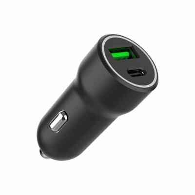 Зарядний пристрій Gembird 1xUSB-A (18W QC3.0) + 1xUSB-C (20W PD) black (TA-UC-A2PDQC20-CAR-01) Вінниця