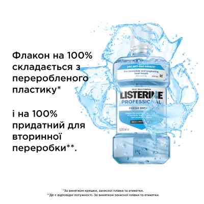 Ополіскувач для порожнини рота Listerine Professional Свіжий подих+ 500 мл (3574661860558) Вінниця
