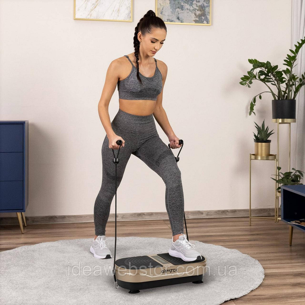 Виброплатформа Gymtek XP300 для дома до 150 кг с пультом и эспандерами тренажер для похудения фитнеса и массажа Киев - изображение 14