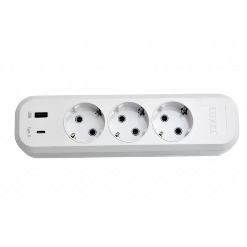 Колодка с заземлением 3 розетки LUXEL Benefice +USB+Type C Харьков - изображение 4