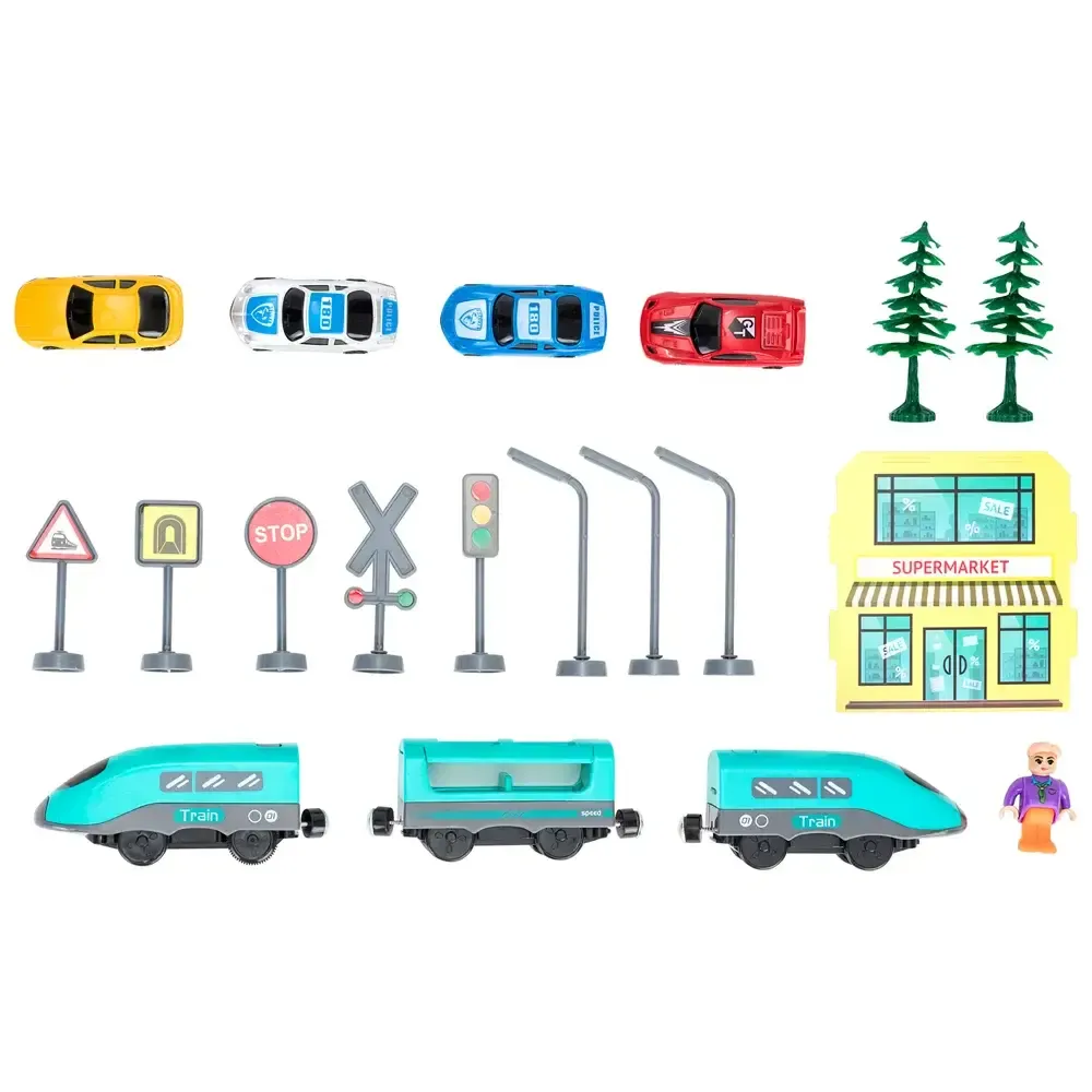 Игровой набор "Железная дорога с электропоездом" 92 детали Коломия - фото 4