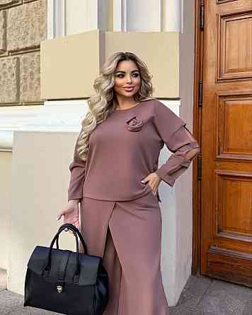 Жіночий батальний костюм двійка креп дайвінг Капучино, 52/54 Одеса