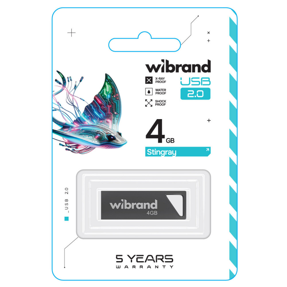 Flash Wibrand USB 2.0 Stingray 4Gb Grey (WI2.0/ST4U5G) Київ - фото 2