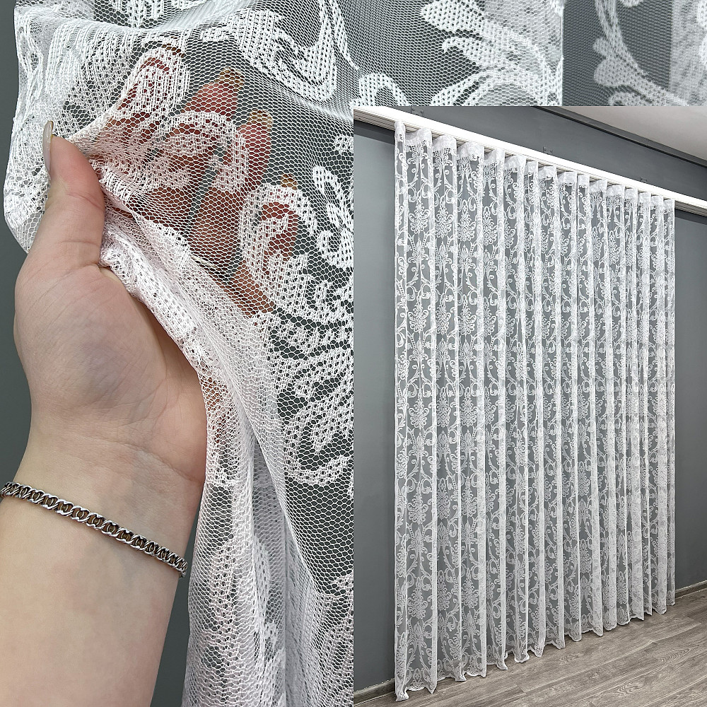 Тюль жакард колір білий 1983т Київ - фото 1