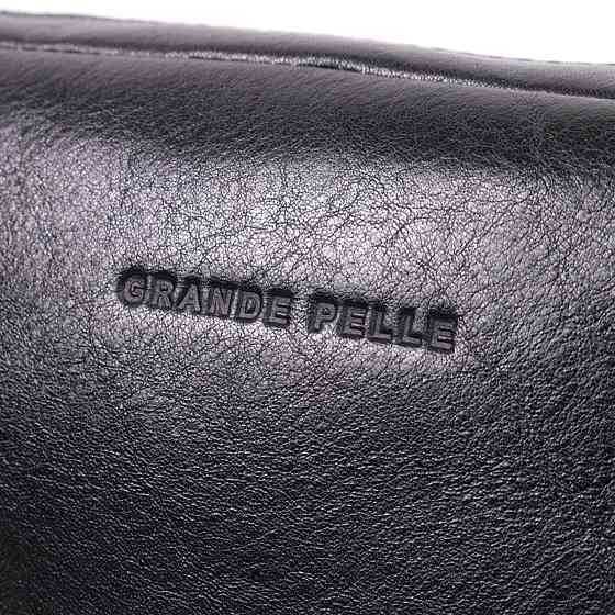 Сумка бананка прямокутного формату із якісної натуральної шкіри GRANDE PELLE 22576 Чорний Київ