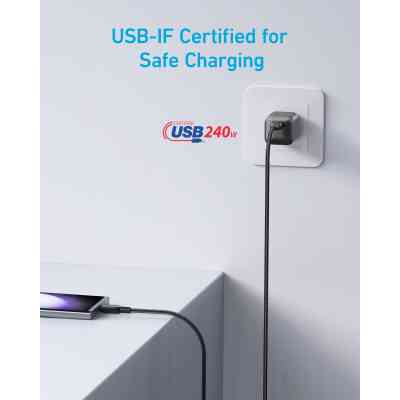 Дата кабель USB-C to USB-C 0.9m 240W nylon 310 black Anker (A81D5H11) Вінниця