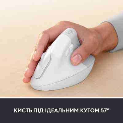 Мишка Logitech Lift Vertical Ergonomic Wireless/Bluetooth for Business Off-white (910-006496) Вінниця