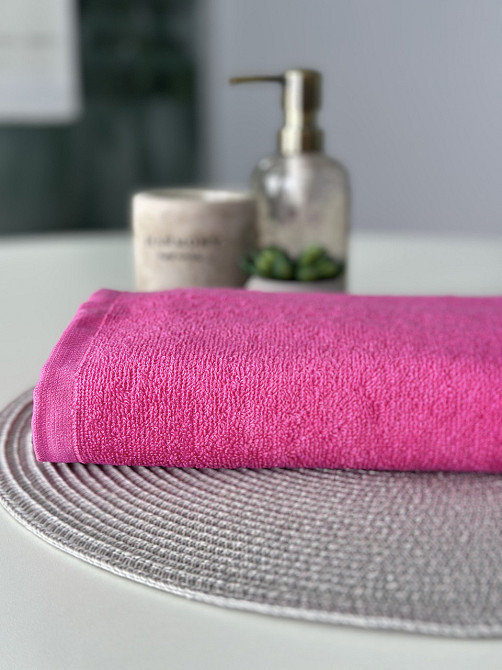 Полотенце махровое Ideal Textile 50х90 см однотонное 400 г/м2 (56860342) Рожевий 1 шт Черновцы - изображение 4