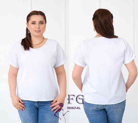 Літня блузка футболка вільного крою "Moment" оптом | Норма і батал Білий, 50-52 Київ