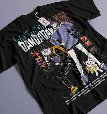Футболка аниме Дандадан Окарун Окарун Момо оверсайз (S/M/L) Черний AnimeJ1041 Днепр