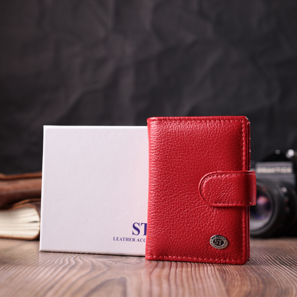 Вместительная визитница из натуральной кожи ST Leather 22470 Красный Киев - изображение 1