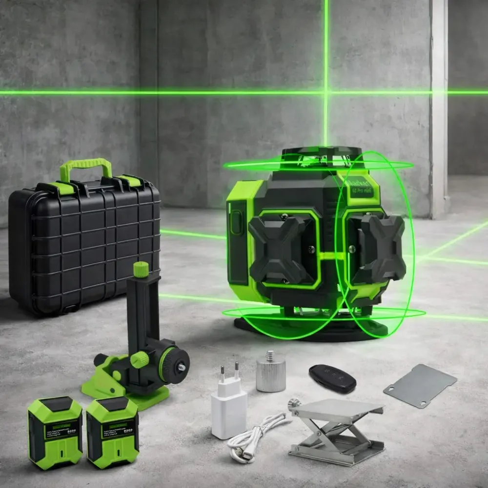 Лазерный уровень 360° зеленый 12 лучей 1 м в кейсе Коломыя - изображение 1