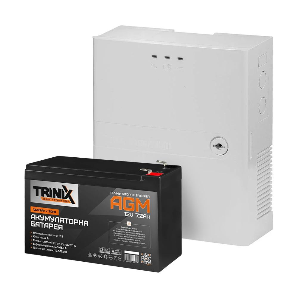 Комплект резервного живлення: джерело безперебійного живлення Kraft PSU-1203LED(P) і акумуляторна батарея Trinix 12В 7.2Аг AGM Киев - изображение 1