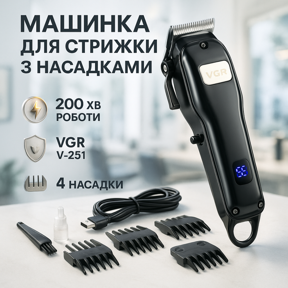 Набір для стрижки з зарядкою, Професійна машинка для волосся Модний машинка стрижки волосся YH-57 Львів - фото 16