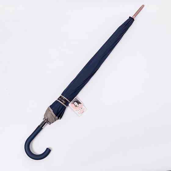 Класична парасолька-тростина з чохлом напівавтомат з поліестеру міцна надійна 12 спиць діаметр 120 см Сірий HP-23-16G Київ