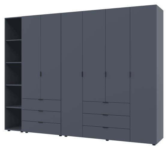 Комплект шаф для одягу Doros Гелар (3 шт.) 270,7х49,5х203,4 см Графіт (DRS-011157) Львів