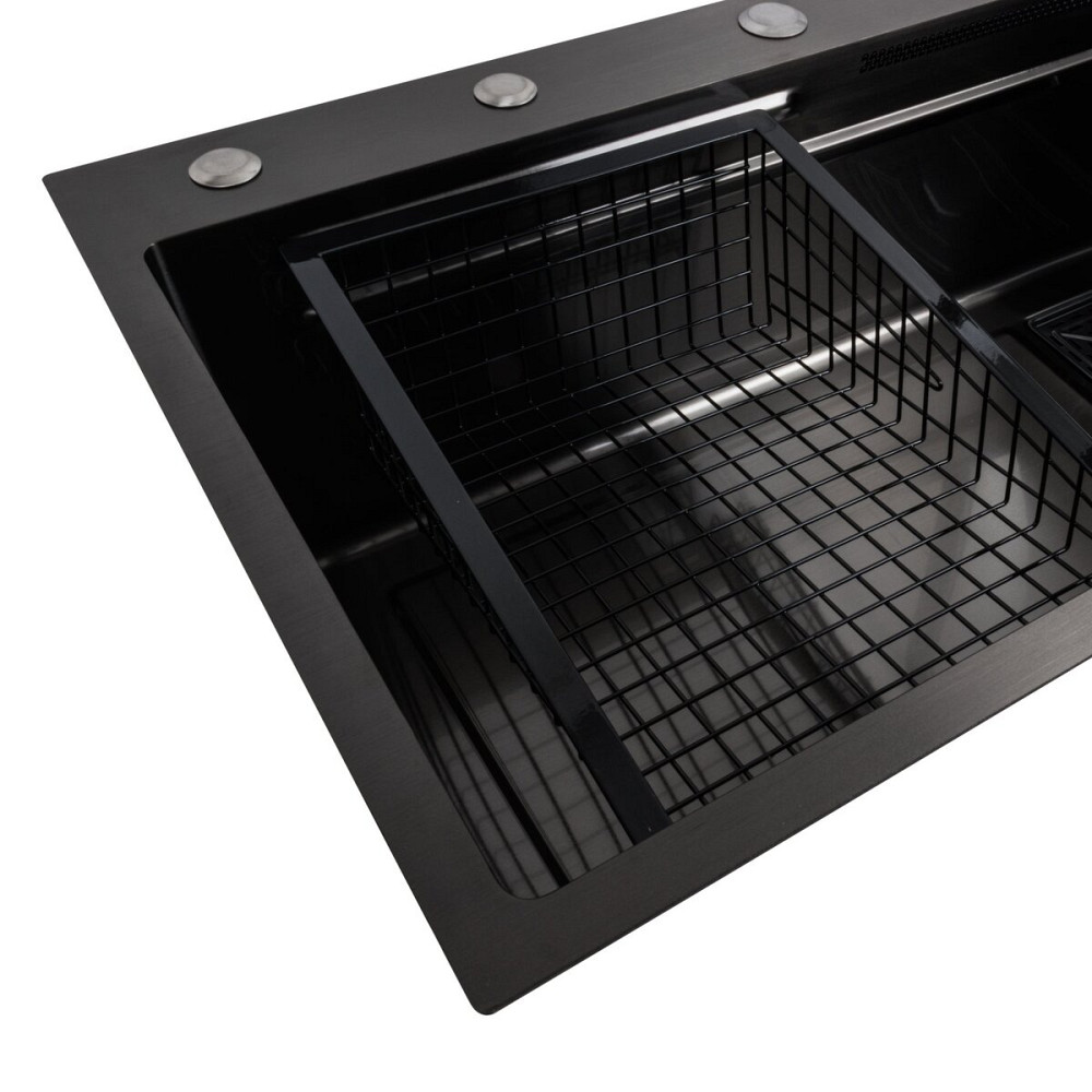 PLATINUM Кухонна мийка 75*45A PVD чорна Platinum Handmade "ВОДОСПАД" Коломыя - изображение 2