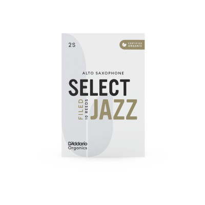 Тростина для саксофона D'Addario Organic Select Jazz - Alto Sax Filed 2S - 10 Pack (ORSF10ASX2S) Вінниця - фото 3
