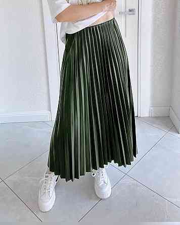 Женская классическая длинная юбка плиссе Хаки Одесса