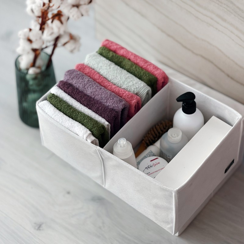 Ящик для зберігання на два відділення HY-2V-white (Білий) Суми - фото 1