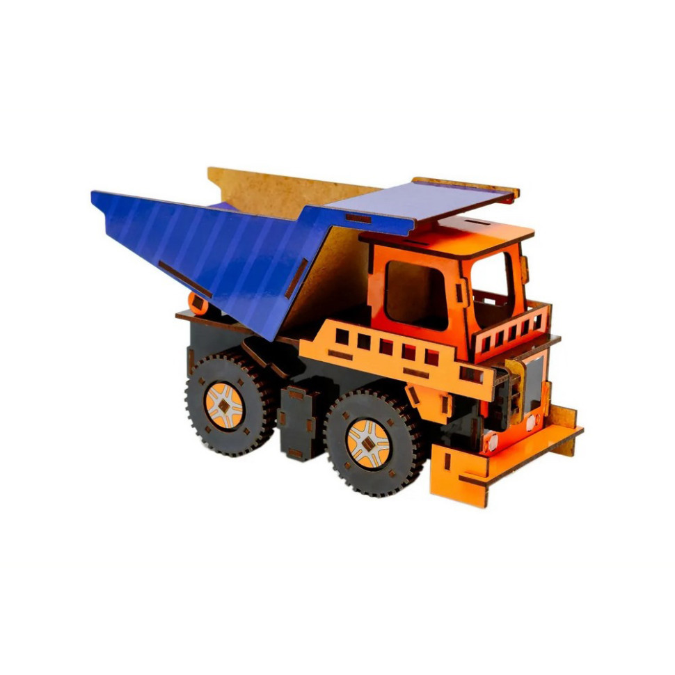 Деревянный 3D конструктор Самосвал Puz-00920, 96 деталей Винница - изображение 3