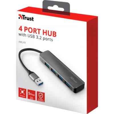 Концентратор Halyx 4-Port USB-A 3.2 Grey Trust (24947_TRUST) Вінниця