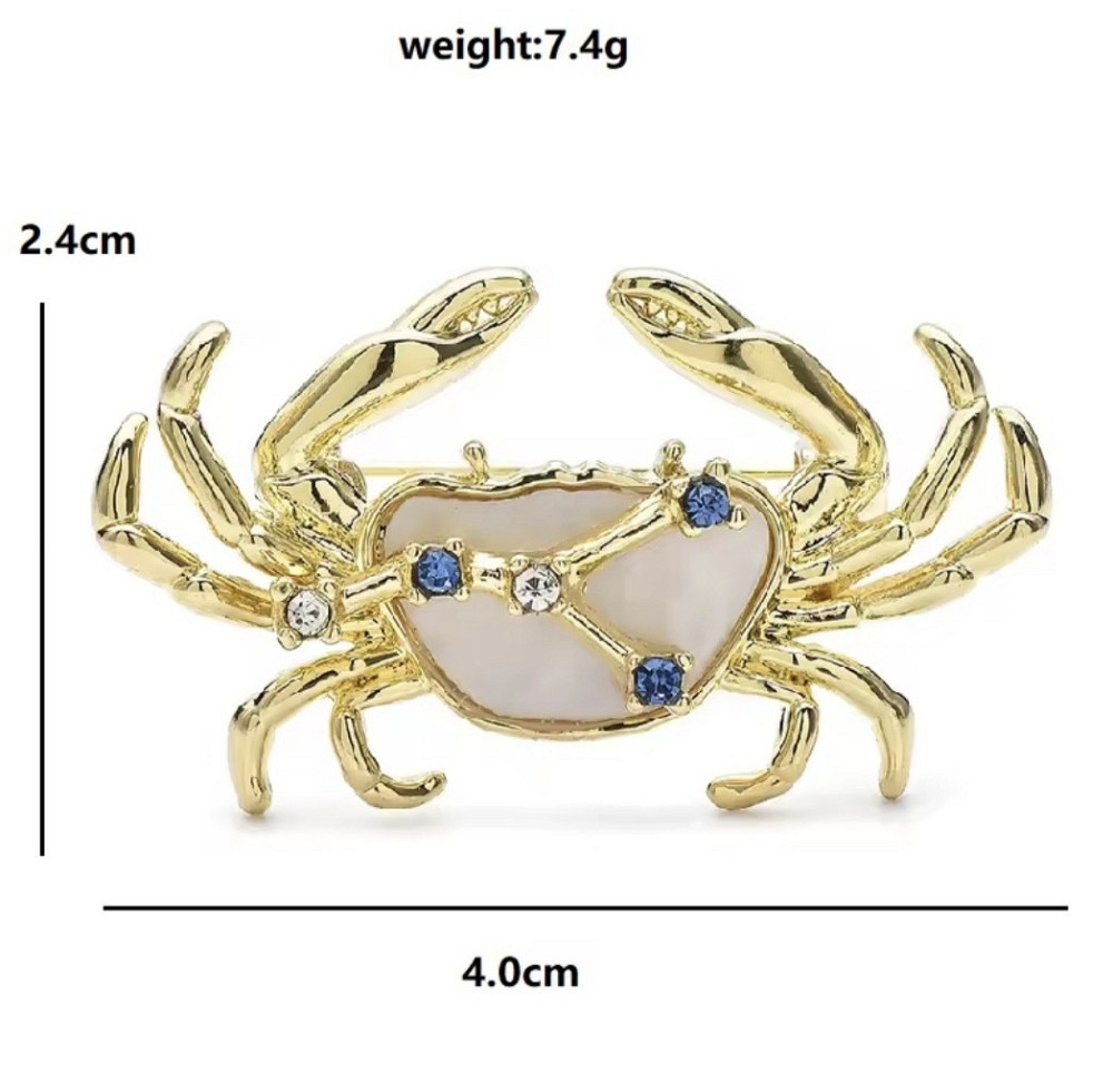 Брошка знак зодіаку "Рак" Золотистий Сміла - фото 2