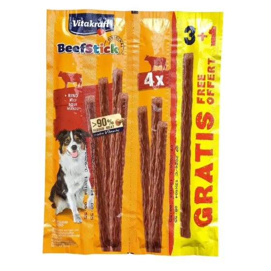 Мясная палочка для собак Витакрафт Vitakraft Beef Stick Original лакомство с говядиной 4 шт x 12 г Винница