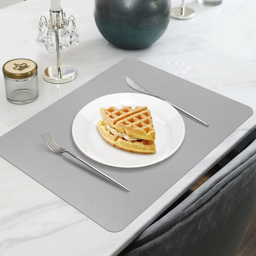 Супер поглинаючий килимок нековзний для сушіння посуду суперабсорбуючий 29*39см Сірий Вінниця - фото 9