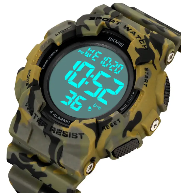 Чоловічий наручний спортивний годинник Skmei 2081 Камуфляж з білим Київ - фото 4