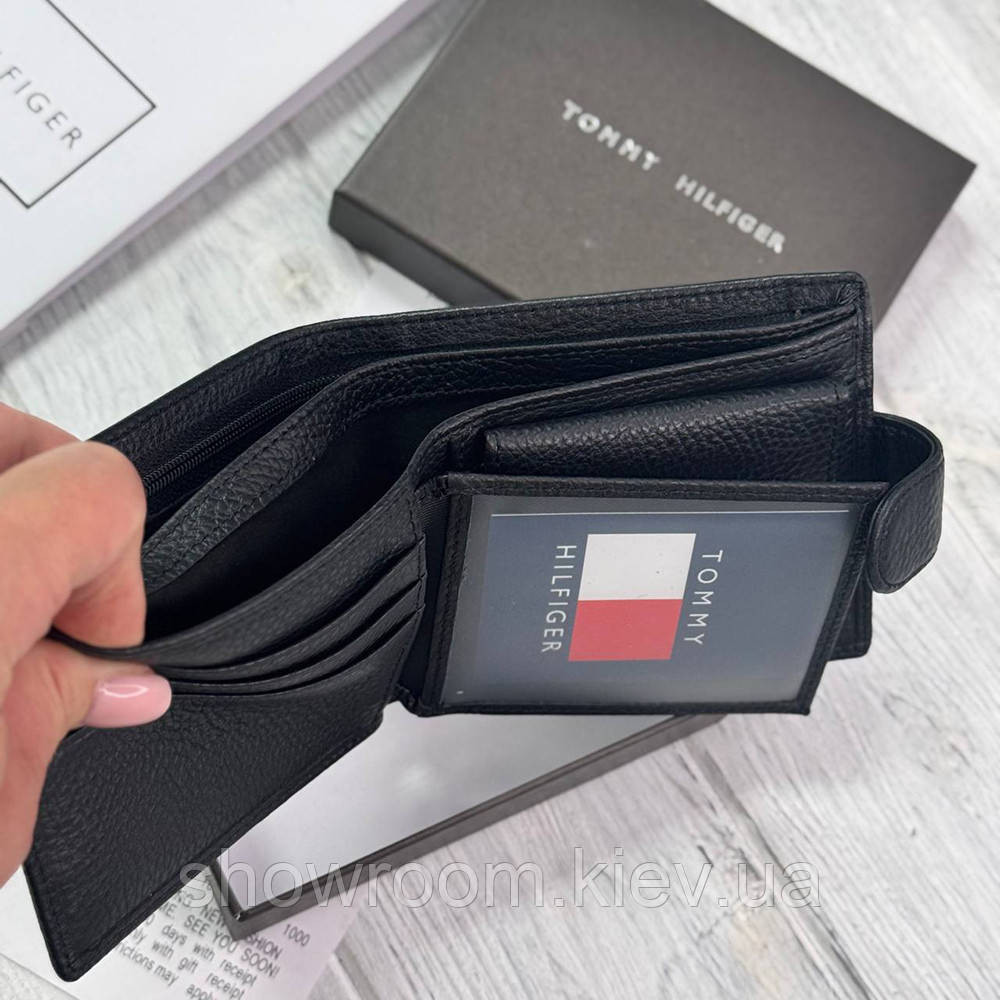 Чоловічий брендовий гаманець із натуральної шкіри на кнопці  Tommy (6605) Київ - фото 7