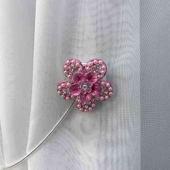 Магніти для штор та гардин "Flowers" набір 2 шт Рожевий (81-242) Київ