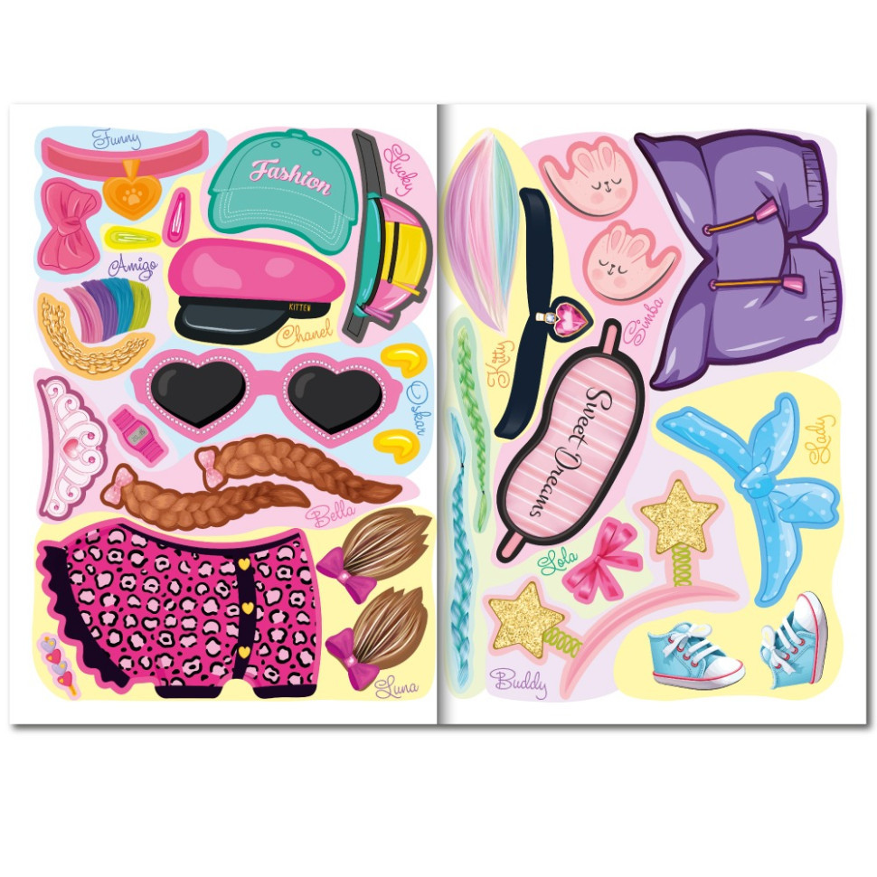 Детская книжка с наклейками студия красоты 