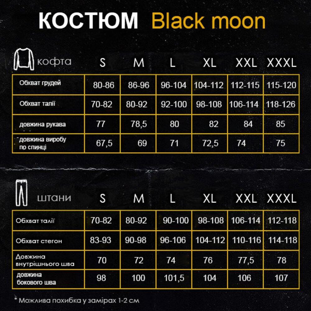 Чоловічий спортивний костюм Pobedov Black moon весна-літо-осінь Костюм світшот і штани з лампасами чорний Одеса - фото 2
