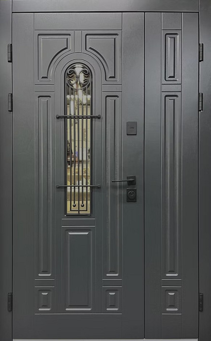 Двері вхідні SARMAK Елегант термо Лучія дерев'яна панель ArWood RAL 7016 1200х2040 мм Київ - фото 1