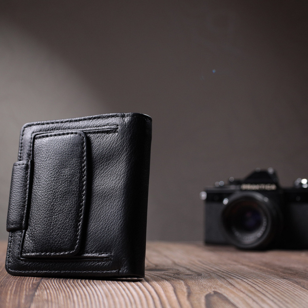 Вертикальный кошелек для женщин из натуральной кожи ST Leather 22701 Черный Киев - изображение 10