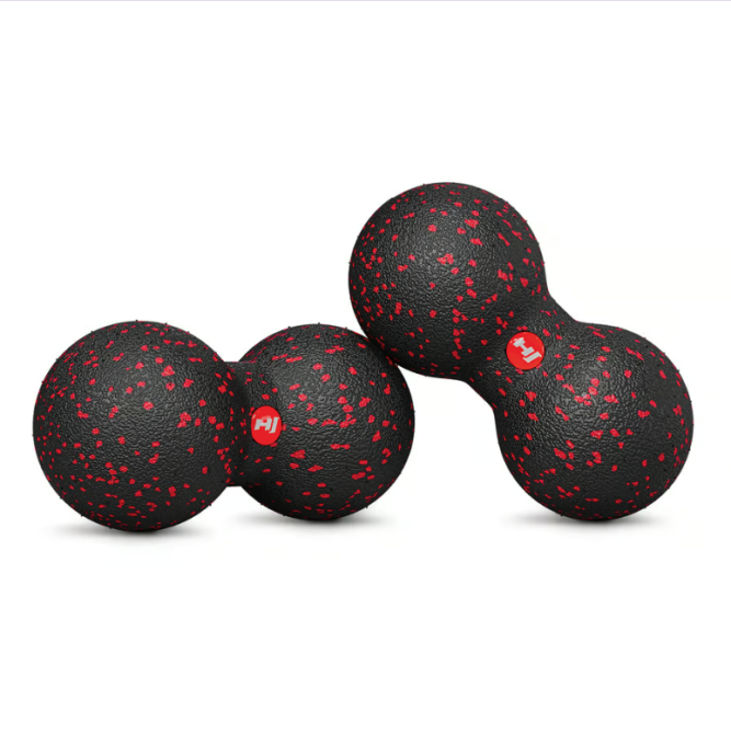 Масажний м'яч подвійний EPP 80 мм Hop-Sport HS-D008MB чорно-червоний Киев - изображение 2